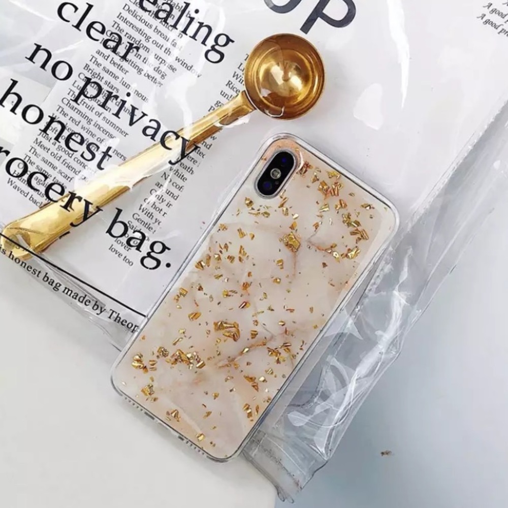 Gold Sparkle Transparent iPhone Case